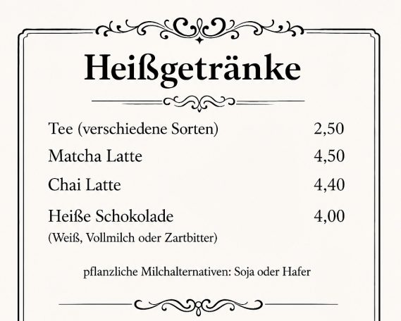... und andere Heißgetränke natürlich